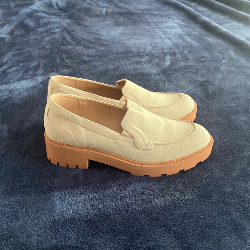 Sued loafers